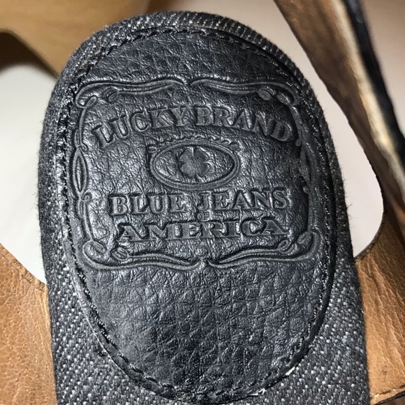 Lucky 🍀 Brand open toed faux-wooden heeled platforms - Picture 7 of 15